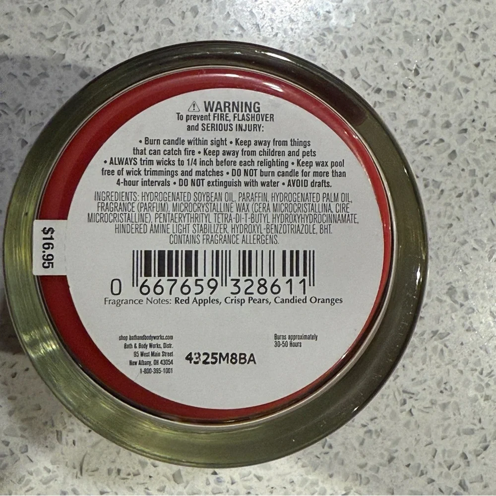 Winter Candy Apple Bath and Body Works candle and 8 oz Body Lotion - Picture 5 of 9